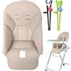 Generico Cuscino per seggiolone con 2 paia di bacchette per bambini, rivestimento impermeabile in similpelle per seggiolone per PegPerego, SiestaZero3, Baoneos, KosmicJané
