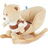 Bieco 74004003 - peluche a dondolo Bubu orso, marrone, per bambini sedia a dondolo, sedile e schienale, altalena peluche per neonati e bambini di circa 60 x 30 x 50 cm