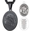 FaithHeart Medaglia Arcangelo Collana San Michele Ciondolo San Michele Guardiano Personalizzabile Acciaio Inossidabile/Oro/Nero con Catena 55+5 cm Gioielli Religiosi per Uomo Donna