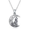 YFN Lupo Collana Argento Sterling Ciondolo Nodo Celtico Luna Lupo Gioielli Regalo per Uomini Donne Ragazze