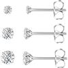 Candyfancy Orecchini in titanio ipoallergenici da donna, uomo, ragazza, G23, in titanio, con zirconi, 2/3/4/5 mm, 2/3/4mm, Zirconia cubica, Zirconia cubica