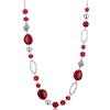 FULU AUTUMN Collana Lunga di Perle in Argento - Collana Boheme Lunga con Perle di Cristallo e di Pietra Gioielli Fantasiosi - Bella Idea di Regalo per la Festa della Mamma, Pietra Cristallo, Nessuna