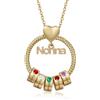 Wamantic Collana Donna Oro Personalizzata con 5 Pietre Portafortuna e Nomi Incisi - Regalo Nonna Natale Compleanno Mamma