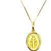 PEGASO GIOIELLI Collana da Donna in Oro Giallo 18kt (750) Catenina Veneta Pendente Religioso per Madonna di Lourdes Miracolosa