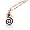 TIRAMISÚ JEWELRY Tiramisu | Collana Cavalluccio Marino | Gioiello Donna | 925 Argento Sterling Placcato Oro Rosa con Pav di Zirconi | Catenina con Pendente | Collanina Sottile | Regalo Elegante | Senza Nichel |40cm