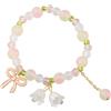 ENSIANTH Coquette - Braccialetto con fiocco rosa, idea regalo, Small, lega di alta qualità, Nessuna pietra preziosa