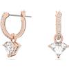 Swarovski Ortyx Orecchini Pendenti, con Cristalli e ZirconiaSwarovski a Taglio Triangolare, Placcati in Tonalità Oro Rosa, Bianco