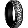 TQWSVUM Anello Runico Nodo Celtico Vichingo -Anello A Fascia Con Rune Futhark In Acciaio Inossidabile da 8 Mm -Nordic 24 Rune Lettera Nodo Irlandese Amuleto Anello Gioielli Per Uomo Donna Ragazzo