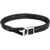 Sector No Limits Bracciale Uomo in Acciaio, Pelle naturale Nera, Collezione BANDY, Idee Regalo Uomo Compleanno