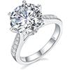 WAHZAUS anelli da fidanzata da 5 carati con moissanite, colore D, grado di limpidezza VVS1, anelli in diamante da donna, placcati in oro 18 carati, in argento Sterling S925, con certificato, Gemma