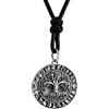 ForFox Ciondolo Yggdrasil albero della vita vichingo in argento sterling 925 nero vintage per uomo donna