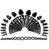 TBOSEN 36PCS Chirurgico In Acciaio Inox Stretching Kit Spine Expander Conicità Singolo Flare Tunnel | Flat Top Body Piercing Set Gioielli 14G-00G