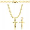 AMAR Amor Luxury Amar Collana in Oro da Uomo/Donna 925/585 - Croce - 55 cm, Argento Sterling