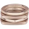 Breil, Collezione New Tetra, Set di 4 Anelli Donna in Acciaio IP Gold Lucido e Satinato Ideali da Indossare Insieme o Separatamente, Colore Rose, Misura 14, Gioielli Donna e Ragazza