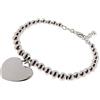 Gioielli Aurum - Bracciale Donna con Cuore in Argento 925 Braccialetto con Catena Palline Lucide e Ciondolo Pendente