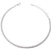 Damiano Argenti Bracciale Tennis Mini in Argento Sterling 925 Rodiato con Zirconi Bianchi Taglio Brillante da 1 mm Argento