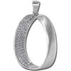 SterlinX D1SDH401W - Ciondolo per collane in argento Sterling 925, opacizzato, ovale con zirconi