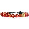 Samsara Bracciale Tibetano Buddista con Agata Rossa e Mantra, Lunghezza Regolabile, Gioiello Ispirato alla Tradizione Spirituale con Filo in Cotone Cerato Resistente, Accessorio Unisex Artigianale