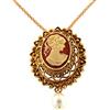 Mokilu' - Gioielli - Collana Vintage - In Ottone dorato - Made In Italy - Cammeo - Donna