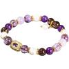 NAFEIMILUN Donna Bracciale Elastico Con Perline Rotonde A Cerchio Singolo In Pietra Di Tigre Gialla Per Gioielli Di Coppia Perline Di Cristallo Di Tè Ametista Conchiglie Bianche