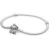 PANDORA Disney Bracciale in maglia a serpente in argento Sterling con chiusura a forma di zucca di Cenerentola con zirconi cubici trasparenti, 23