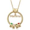 Wamantic Collane Donna Festa della Mamma Personalizzata - Collana con Ciondoli con 1-5 Nomi per Mamma Collane Particolari Regalo Originale Compleanno Nonna (Oro-4 Pietre portafortuna 4 Nomi)