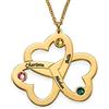 MyNameNecklace MYKA - Collana Personalizzata Con Triplo Cuore - Gioiello con Nomi - Regalo d'argento o d'oro per le donne - Regali per la Festa della Mamma (Oro vermeil 18K)