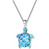 Hmsanase Trend Collana Uomo Donna Gioielli Ciondolo Pendente Necklace Collana Con Ciondolo Tartaruga Carina Boemia Per Donne Intarsio Imitazione Collana Opale Blu Regali Per Feste Di Nozze Ablue