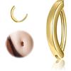 ZS Piercing per ombelico da donna, in argento Sterling 925, con finti diamanti, rivetto curvo all'inverso