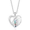 Grovjewfit Collana Cuore Personalizzata con Pietre di Nascita Nomi Incisi Placcata Rodio Ciondolo da Donna Regalo per Mamma Lei (B-5 nome)