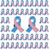 WANDIC 50 spille per la consapevolezza dei difetti, nastro rosa e blu, spille per il cancro al seno, spilla in metallo per la sensibilizzazione sul cancro, regalo e raccolta fondi, Metallo