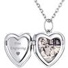 ChicSilver Collana Personalizzata Argento 925 con Foto Incisione, Ciondolo Portafoto Personalizzato Argento Lunga 45+5cm, Collana Cuore Ciondolo Personalizzato, Idee Regalo per Natale Anniversario