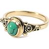 Willys Jewellery Anello antico orientale vintage in bronzo con turchese blu e pietra naturale per donne e ragazze e bronzo, 52 (16.6), colore: Blu/turchese, cod. BR 11214-52