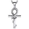 FaithHeart Collana Serpente in Rilievo Antico Egitto Totem Collana Croce Uomo Ciondolo Croce Ankh Egitto Punk Hiphop Collana Amuleto 55+5 cm