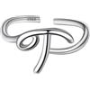 Suplight Anello Donna Iniziale T Fedina Donna Argento 925 Anello Lettera T Anello Regolabile Anello Donna Lettera T Anello Argento Donna Monogramma Confezione Regalo