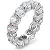 NYC Sterling 5.00 mm, in argento Sterling 925 e zirconia cubica Fashion - Anello eternity, fidanzamento, matrimonio Band e Argento, 7, cod. 5MM-ETERN-RN