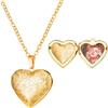 U7 Collana Donna con Foto Personalizzata Medaglione Cuore Fiore Ciondolo Portafoto Personalizzato + Catena Regolabile Acciaio Inox Placcato Oro 14K Regalo per Natale Anniversario Compleanno