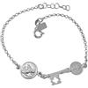 Inmaculada Romero IR Bracciale con chiave di San Benedetto in argento Sterling 925, 17 cm. Catena rolo da 2 mm. Medaglia di San Giuda Taddeo da 10 mm.