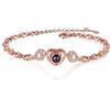 lorajewel Braccialetto personalizzato con foto proiettate di coppia Bracciale in argento e oro rosa con amore Festa della mamma Festa del papà Gioielli di Natale (oro rosa-3)