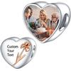 LaMenars Personalized Photo Charms Birth Flower Febbraio Violet Beads Argento Sterling Personalizza Immagine Cuore d'amore per le donne Bracciali e collane Regali per le ragazze
