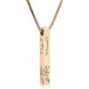 INBLUE Collana con Barra Personalizzata, Pendente Rettangolare in Acciaio Inossidabile con Incisione Personalizzata Placcato Oro 18 Carati, Regalo di Fascino per Damigelle d'Onore (Stile 2 & Oro rosa)