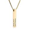 INBLUE Collana con Barra Personalizzata, Pendente Rettangolare in Acciaio Inossidabile con Incisione Personalizzata Placcato Oro 18 Carati, Regalo di Fascino per Damigelle d'Onore (Stile 1 & Oro)