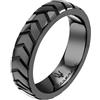 MASERATI Anello Uomo in Ceramica, Nero, Collezione CERAMIC, Spina di Pesce