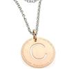 Remo Gammella Collana Lettera in Acciaio con Pendente in Bronzo Collezione My World. Collana lettera Rebecca. Collana in Acciaio e Bronzo (P)