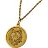 LKBEADS Collana argento sterling 925 22 mm catena 18 pollici lupo - animale spirituale della natura selvaggia del potere lunare per lei placcati oro |LKRPG_01676