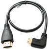 System-S Cavo HDMI 1.4 da 50 cm da spina standard a mini spina angolare 4K UHD 30 Hz 2K 60 Hz adattatore