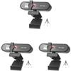 Mealoodiousmusea 3 set di webcam per computer con messa a fuoco automatica HD USB online regolabile per PC con microfono cablato di ricambio webcam esterna videocamera nera 2K