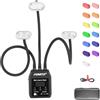 Fomito Mini flash macro, slitta a contatto singolo, tre teste con diffusore da 13 pezzi e cavo di tipo C, 8 livelli di luminosità regolabile, effetto luce LED a 9 stop, batteria integrata da 3,7 V