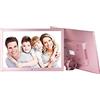 UsmAsk Spacmirrors Cornice per foto digitale da 17 pollici Macchina pubblicitaria HDMI Led Smart Slideshow E-Album Lettore video Mp3/Mp4 Montaggio a parete in metallo con supporto per display (Oro rosa)