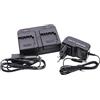 vhbw Caricabatterie Base di ricarica doppio 2-vani incl Auto per Batteria NP-BX1 per Sony Actioncam FDR-X3000, FDR-X3000R